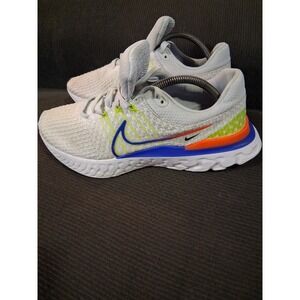 Nike Men React Infinity Run FK 3 Pure Platinum Crimson Blue DX3353-001 Size 10.5